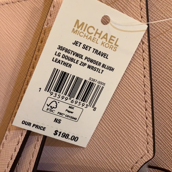 MICHAEL KORS LG DOUBLE ZIP WRISTLET POWDER BLUSH - Picture 9 of 11